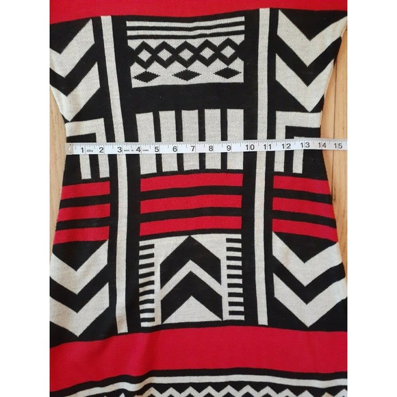 Flying Tomato Geometric 3/4 Sleeve Dress Sz M - Picture 6 of 8